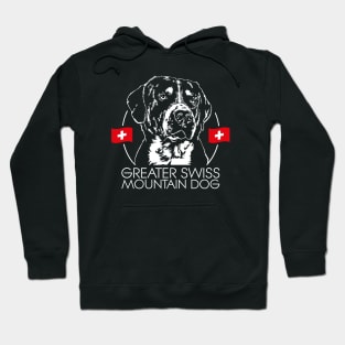 Greater Swiss Mountain Dog portrait Hoodie